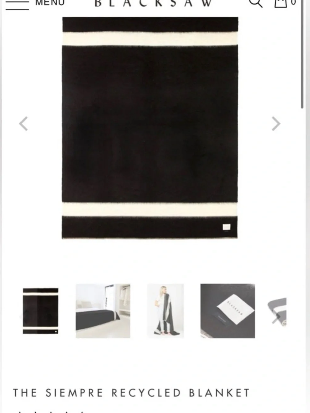 Blacksaw Siempre Black and White Alpaca Blend Throw Blanket